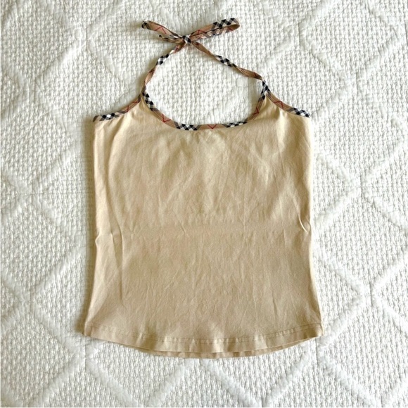 Burberry Cream Sleeveless Tie Front Tank Top - Picture 9 of 12